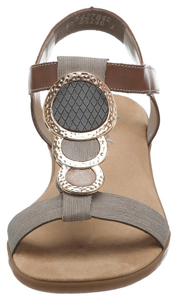 Rieker Riemchensandale, Sommerschuh, Sandalette, Blockabsatz, mit angesagtem Schmuckelement – Bild 4 von 5