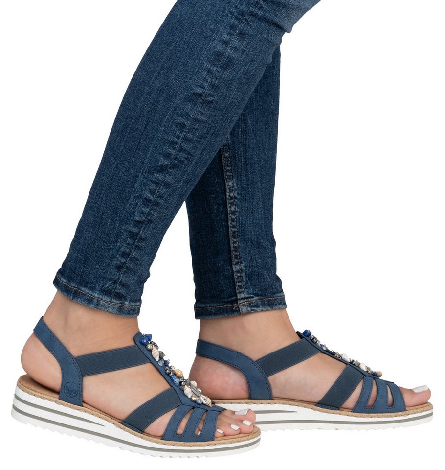 Rieker Sandale Sommerschuh, Sandalette, Keilabsatz, mit sommerlicher Verzierung – Bild 4 von 5