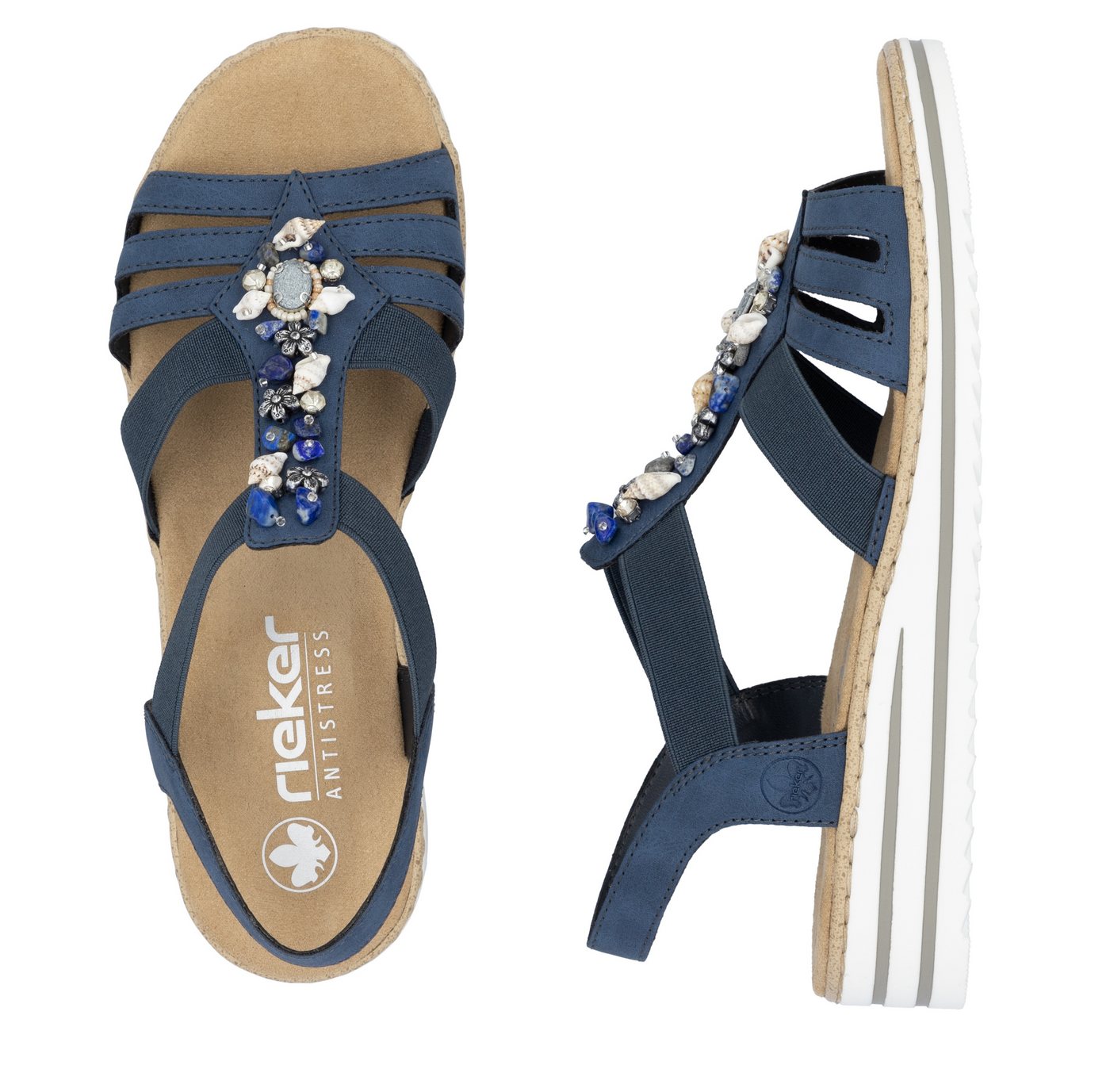 Rieker Sandale Sommerschuh, Sandalette, Keilabsatz, mit sommerlicher Verzierung – Bild 5 von 5