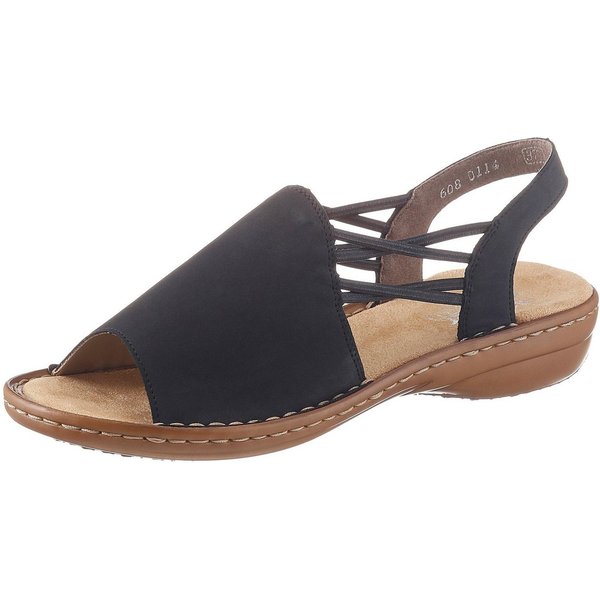 Rieker Sandale Sommerschuh, Sandalette, Keilabsatz, mit Gummizugbändern