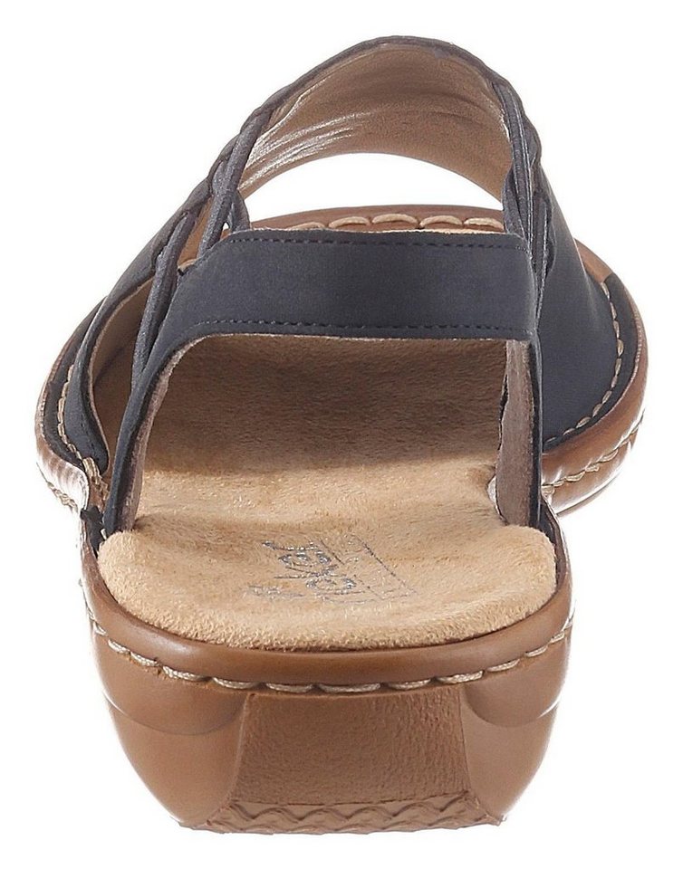 Rieker Sandale Sommerschuh, Sandalette, Keilabsatz, mit Gummizugbändern – Bild 3 von 5