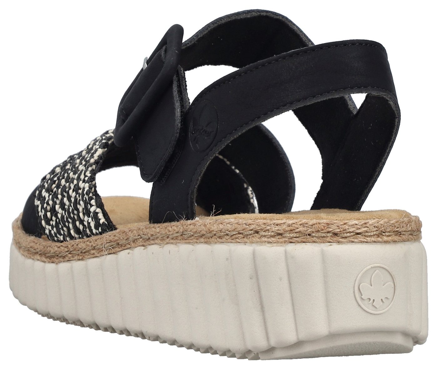 Rieker Sandale Sommerschuh, Strandschuh, Urlaubsschuh mit Bastumrahmung – Bild 2 von 5