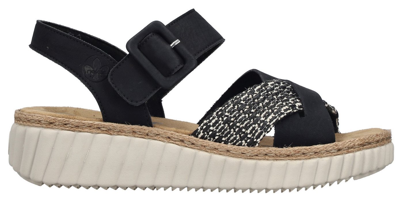 Rieker Sandale Sommerschuh, Strandschuh, Urlaubsschuh mit Bastumrahmung – Bild 5 von 5