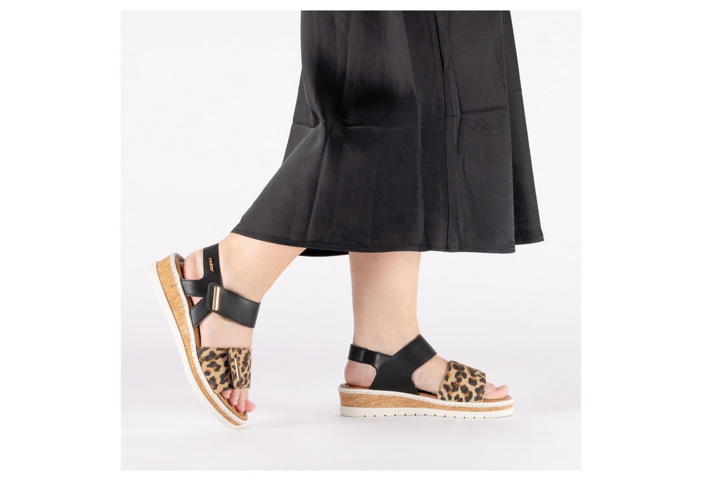 Rieker Sandale Sommerschuh, Keilsandalette, Plateausandale mit Klett – Bild 5 von 5