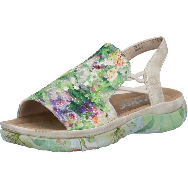 Rieker Sandale Sommerschuh, Schlupfschuh mit seitlichen Gummizügen für guten Sitz