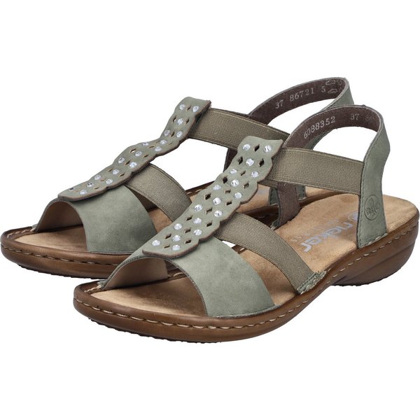 Rieker Sandale Sommerschuh, Schlupfschuh mit Gummizug für guten Sitz