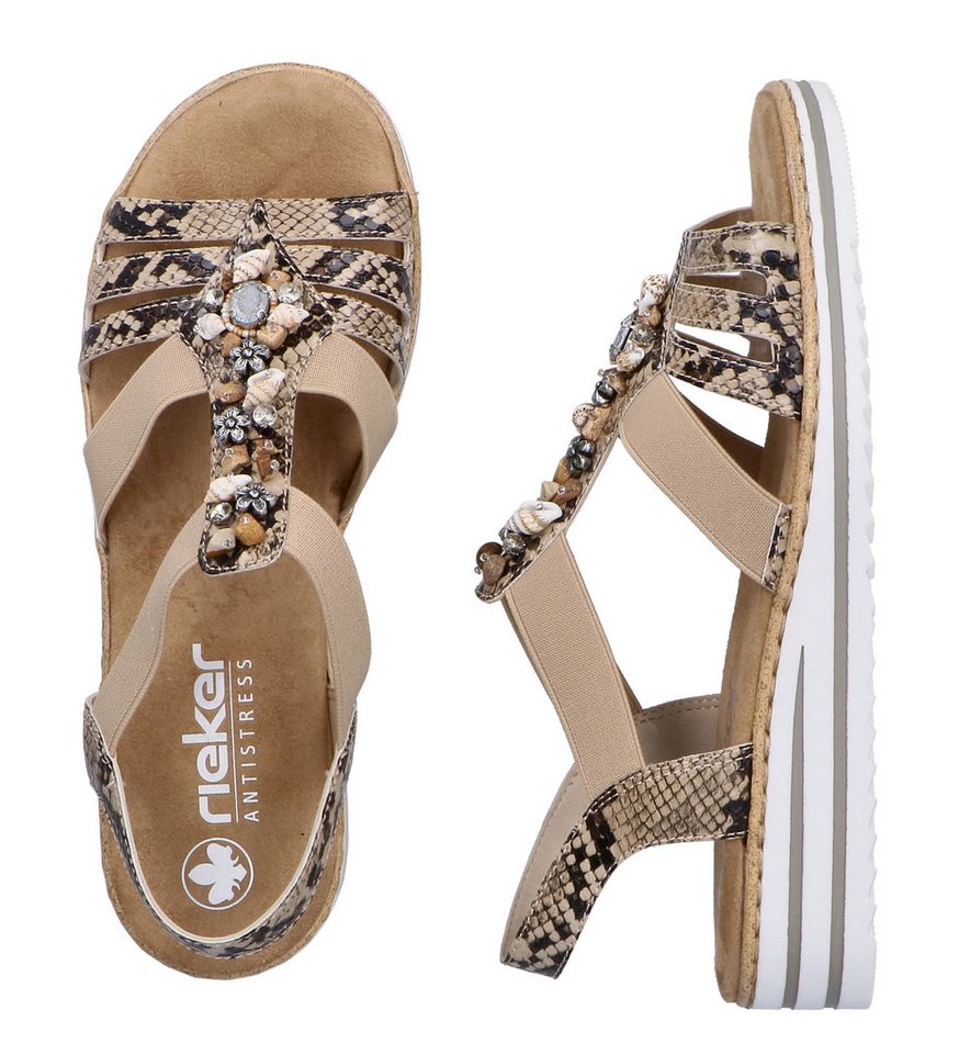 Rieker Sandale Sommerschuh, Sandalette, Keilabsatz, mit sommerlicher Verzierung – Bild 3 von 5