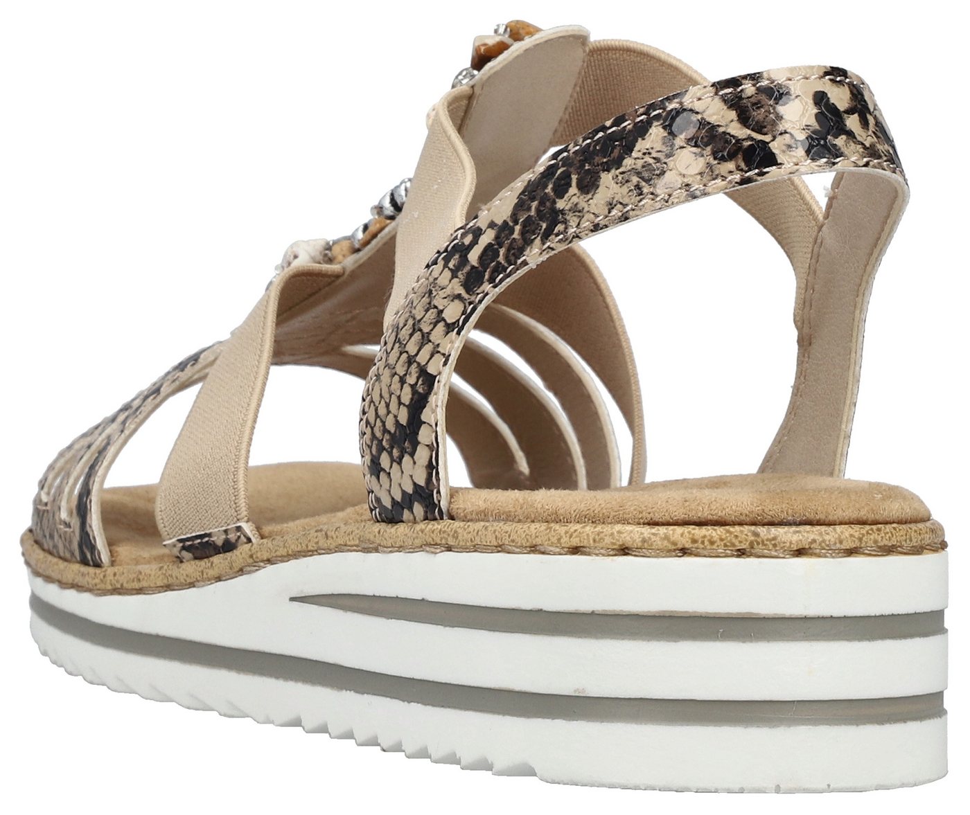Rieker Sandale Sommerschuh, Sandalette, Keilabsatz, mit sommerlicher Verzierung – Bild 4 von 5