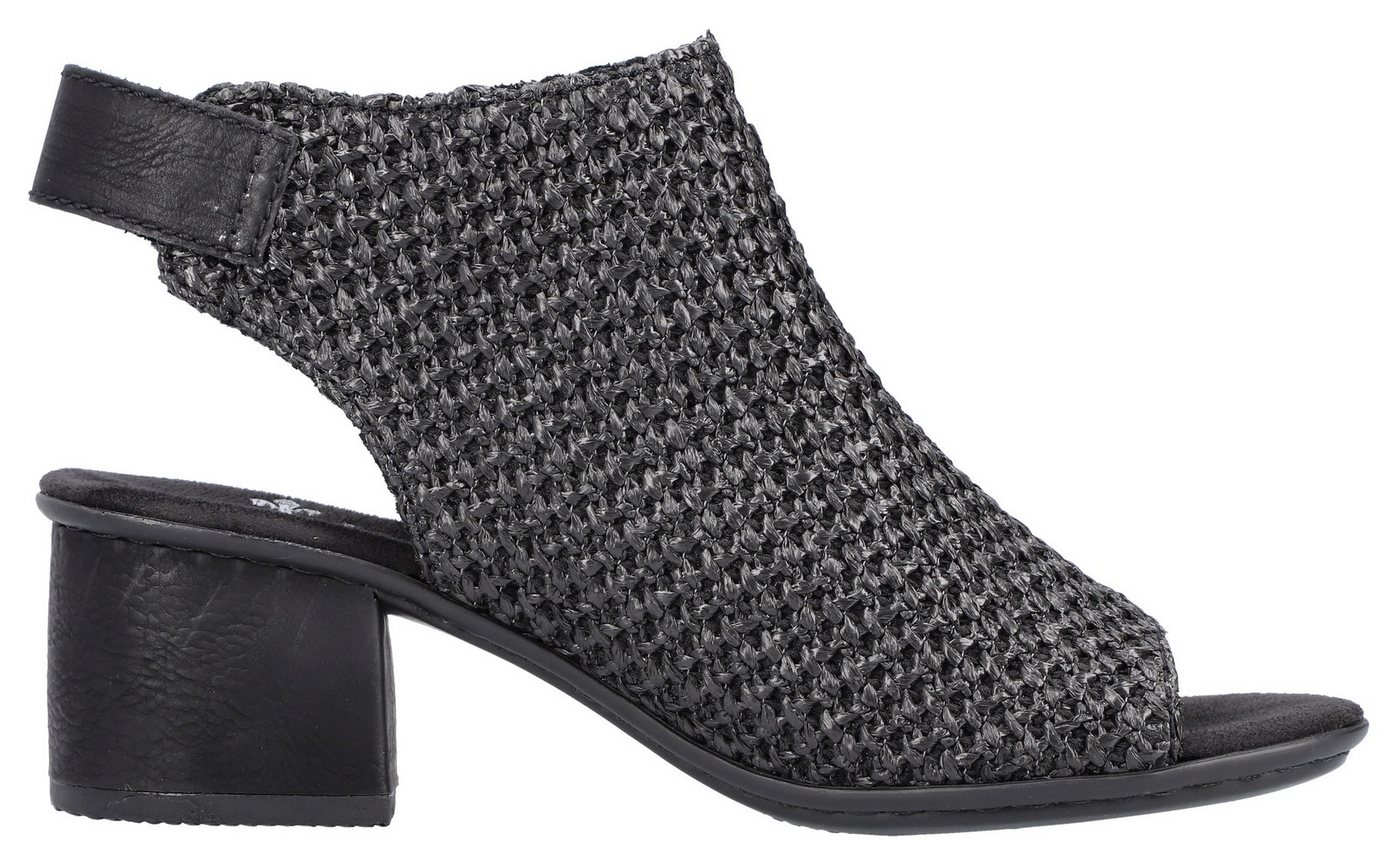 Rieker Sandalette, Sommerschuh, Sandalette, Blockabsatz, in modischer Flecht-Optik – Bild 5 von 5