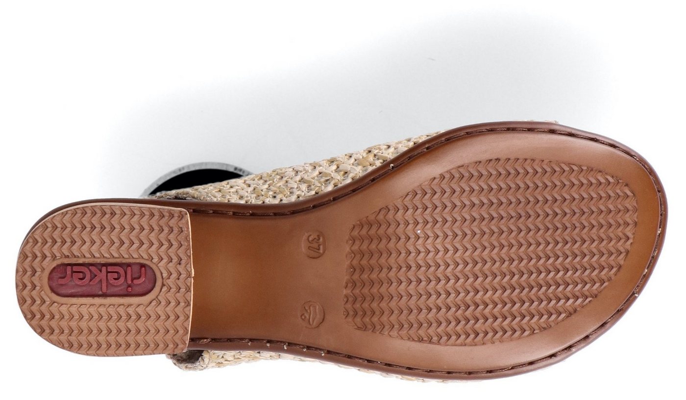 Rieker Sandalette, Sommerschuh, Sandalette, Blockabsatz, in modischer Flecht-Optik – Bild 3 von 5