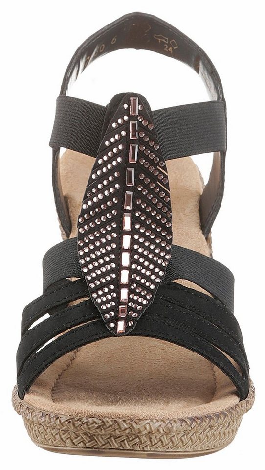 Rieker Sandalette, Sommerschuh, Sandale, Plateauabsatz, mit Strass-Steinchen verziert – Bild 4 von 5