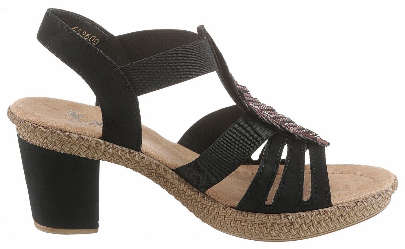 Rieker Sandalette, Sommerschuh, Sandale, Plateauabsatz, mit Strass-Steinchen verziert – Bild 5 von 5