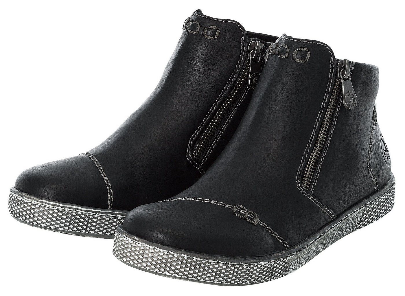 Rieker Schlupfboots, Stiefelette, Schlupfboots mit Reißverschluss – Bild 4 von 5