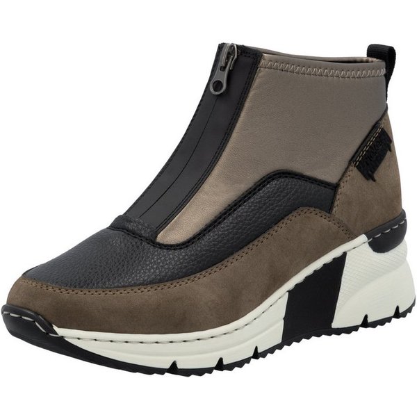 Rieker Schlupfboots Stiefelette, High Top Sneaker mit Reißverschluss auf der Vorderseite