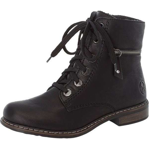 Rieker Schnürboots, Schnürstiefelette, Blockabsatz, mit Zierreißverschluss außen
