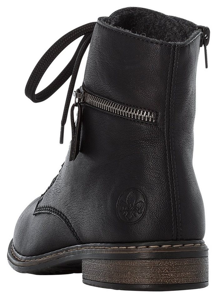 Rieker Schnürboots, Schnürstiefelette, Blockabsatz, mit Zierreißverschluss außen – Bild 2 von 5
