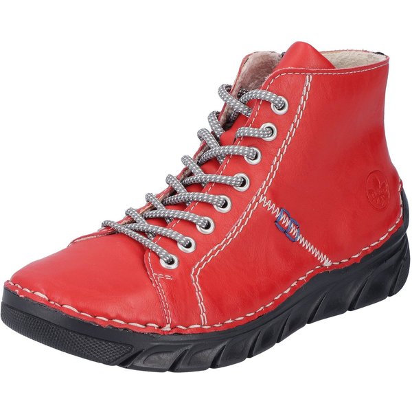 Rieker Schnürboots, Schnürstiefelette, High Top Sneaker, Schnürschuh mit Kontrastnaht