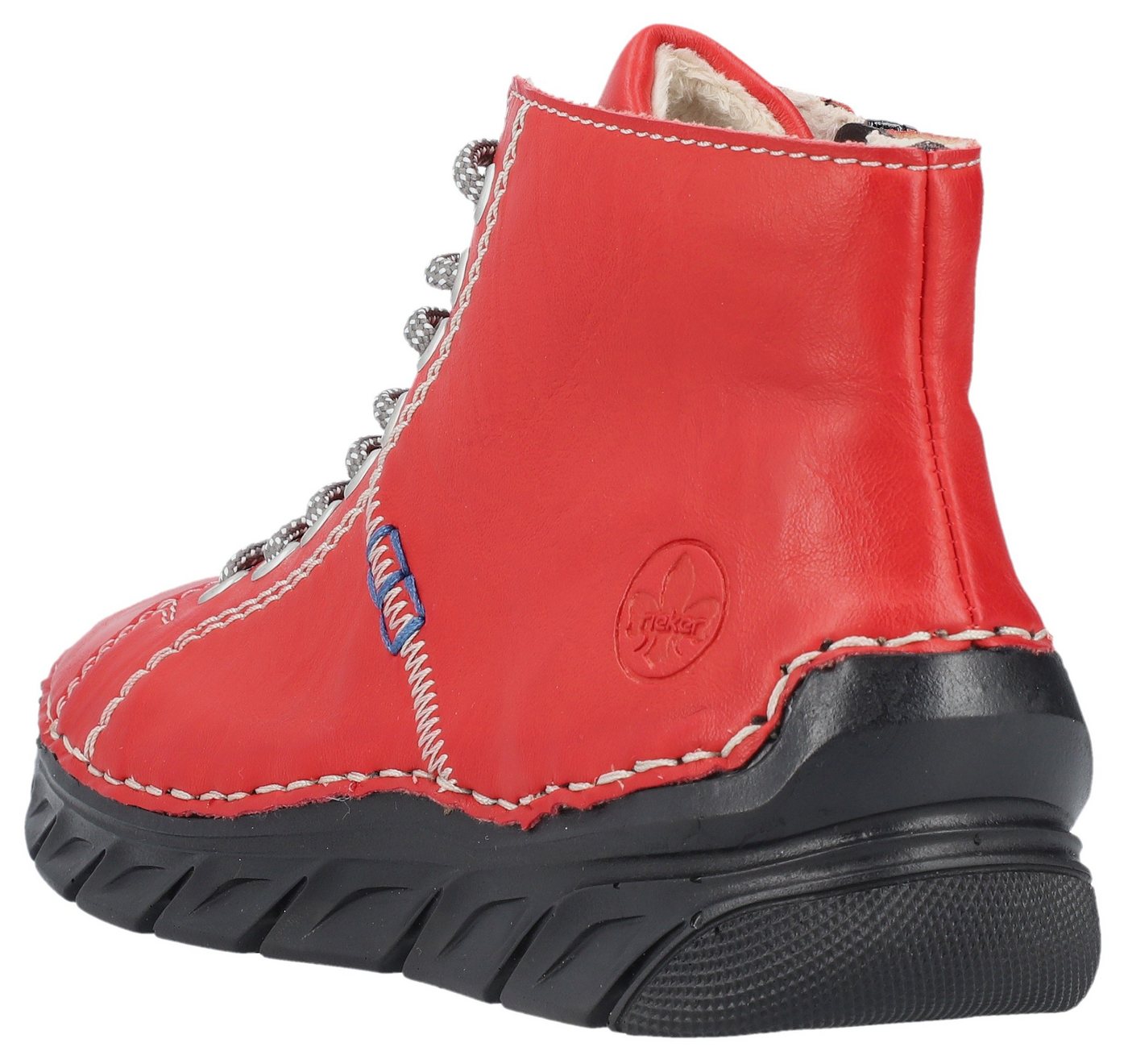 Rieker Schnürboots, Schnürstiefelette, High Top Sneaker, Schnürschuh mit Kontrastnaht – Bild 2 von 5