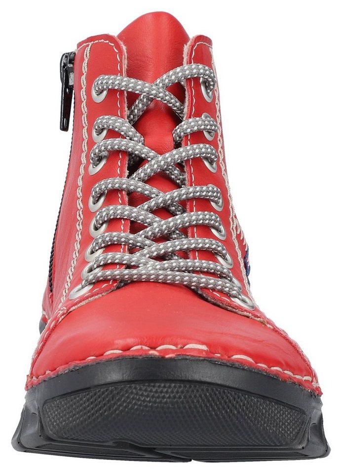 Rieker Schnürboots, Schnürstiefelette, High Top Sneaker, Schnürschuh mit Kontrastnaht – Bild 4 von 5