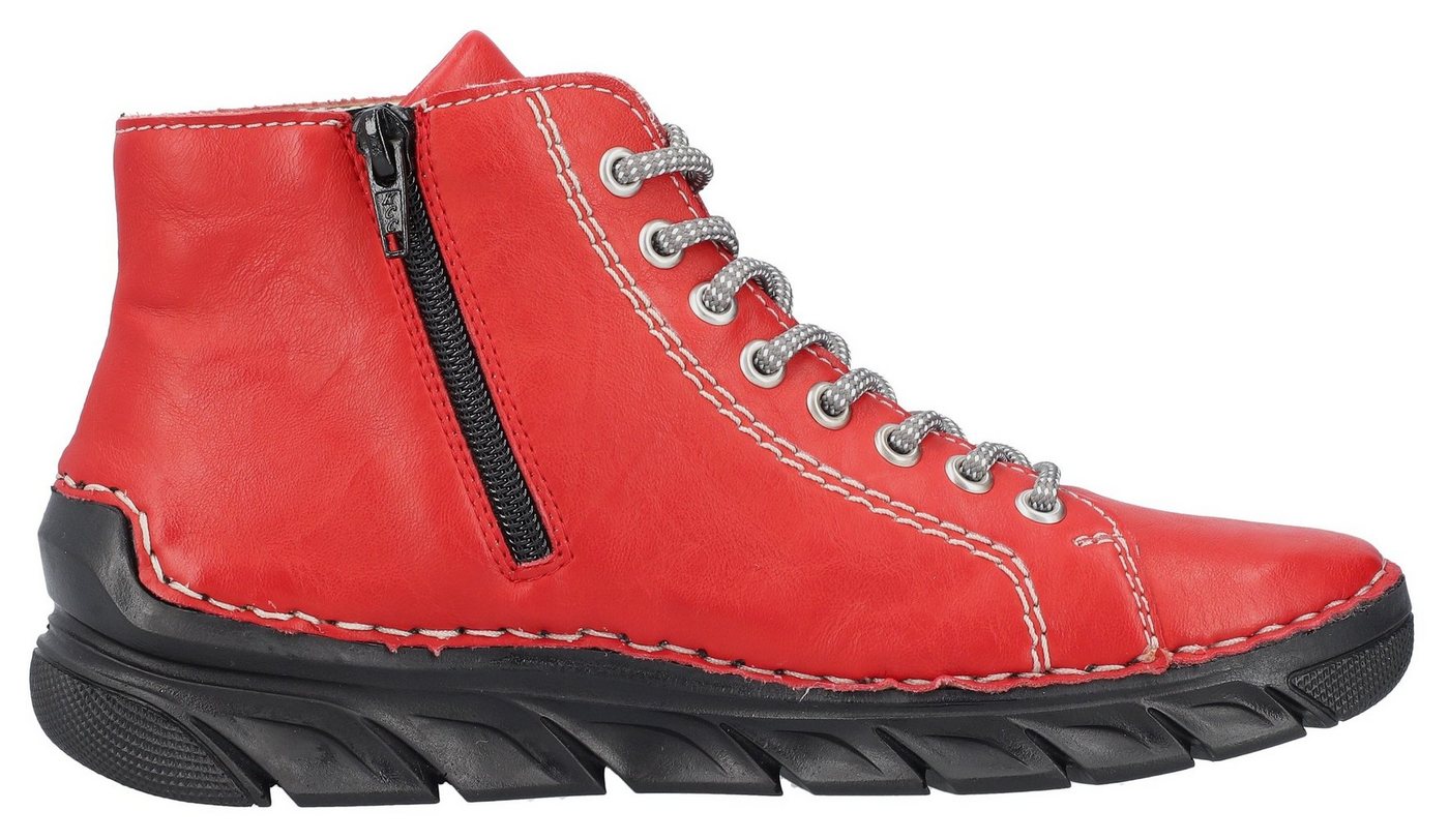Rieker Schnürboots, Schnürstiefelette, High Top Sneaker, Schnürschuh mit Kontrastnaht – Bild 5 von 5