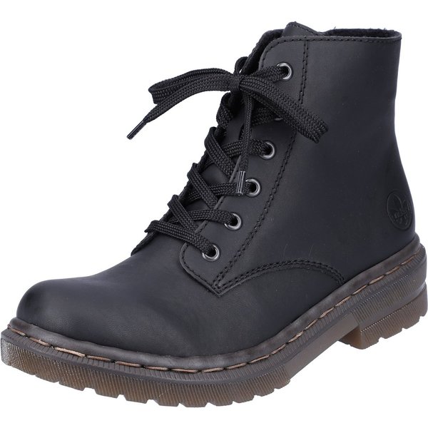 Rieker Schnürboots, Schnürstiefelette, Blockabsatz, mit Logoprägung