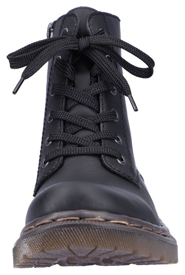 Rieker Schnürboots, Schnürstiefelette, Blockabsatz, mit Logoprägung – Bild 4 von 5