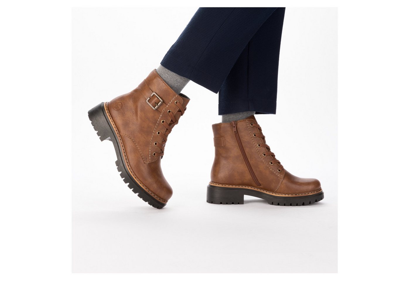 Rieker Schnürboots, Winterstiefel, Boots mit kontrastfarbener Rahmennaht – Bild 3 von 5