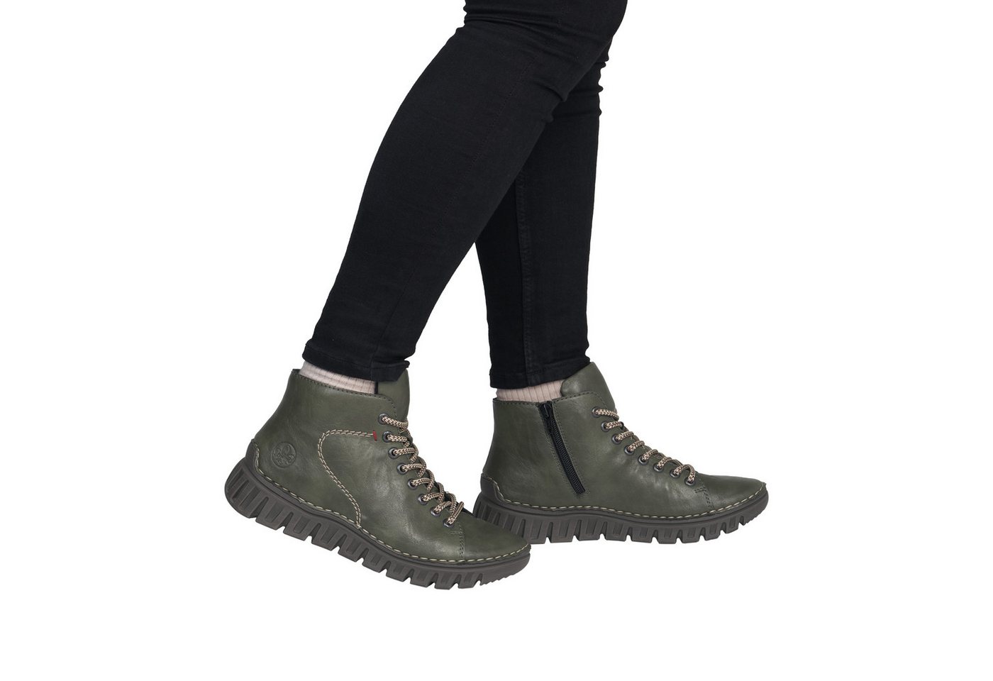 Rieker Schnürboots Casual-Boots, Stiefelette, Plateauboots mit Kontrastnähten – Bild 3 von 5