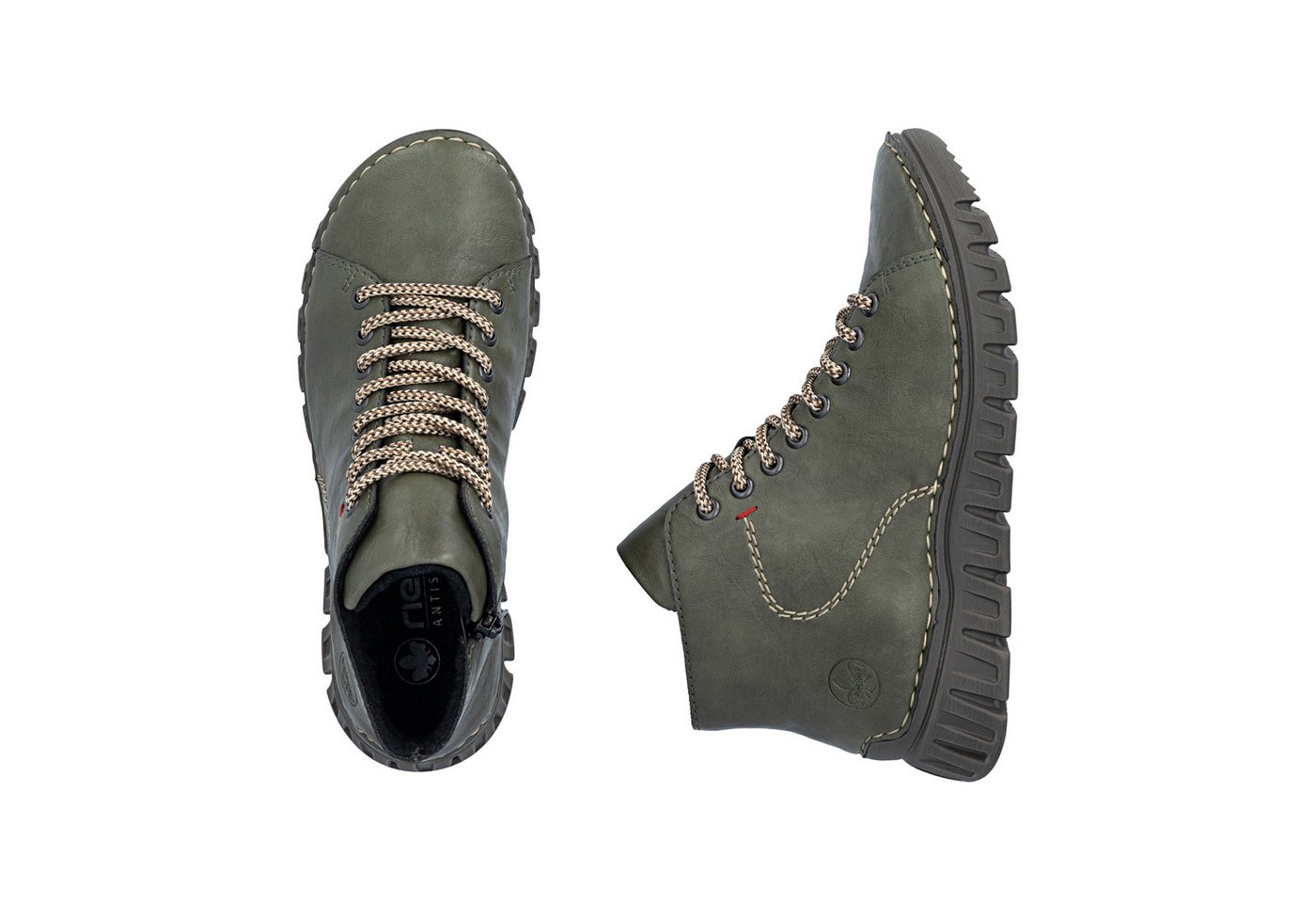 Rieker Schnürboots Casual-Boots, Stiefelette, Plateauboots mit Kontrastnähten – Bild 5 von 5