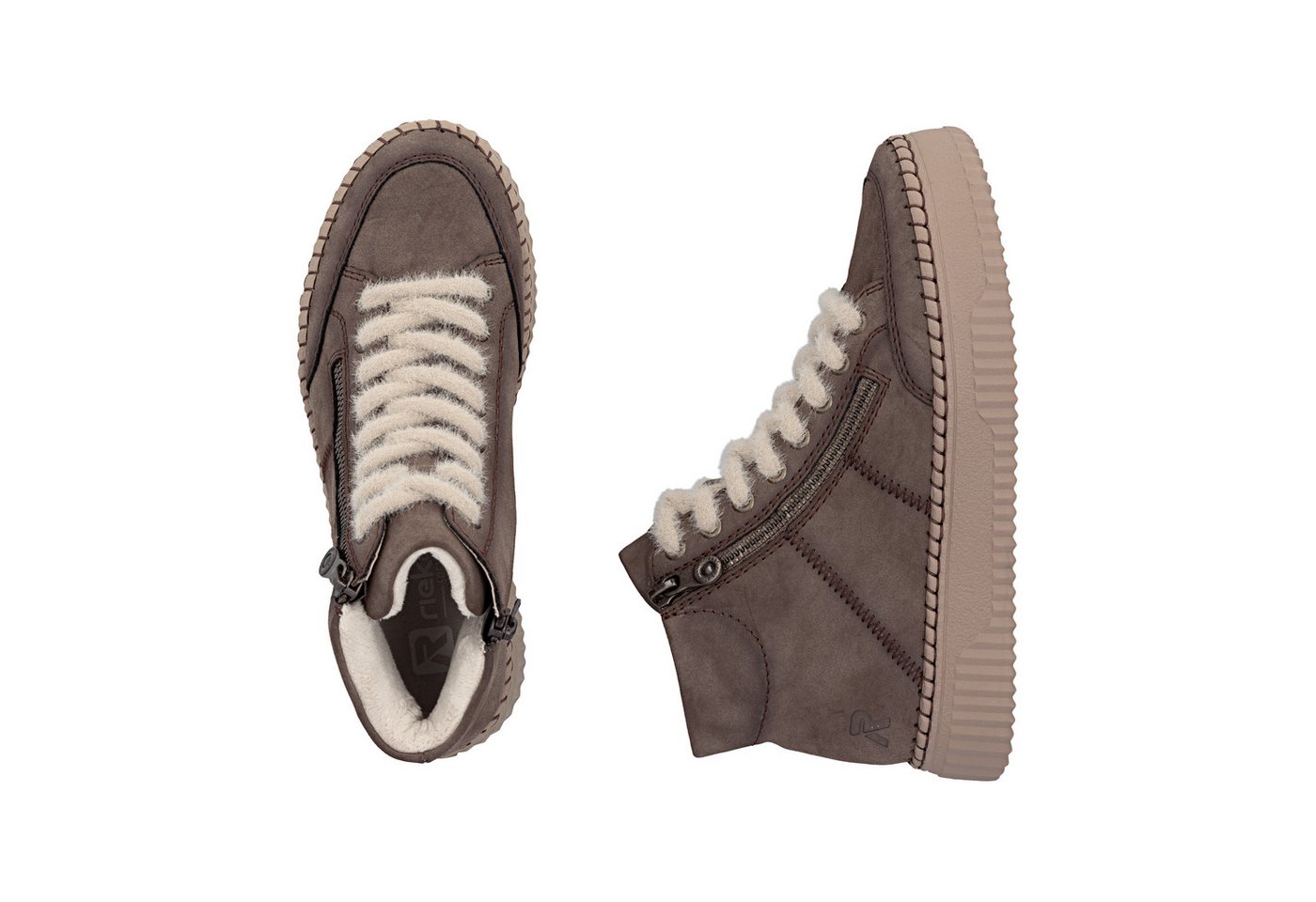 Rieker Schnürboots Plateauboots, Stiefelette mit extravaganten Schnürsenkeln – Bild 3 von 5