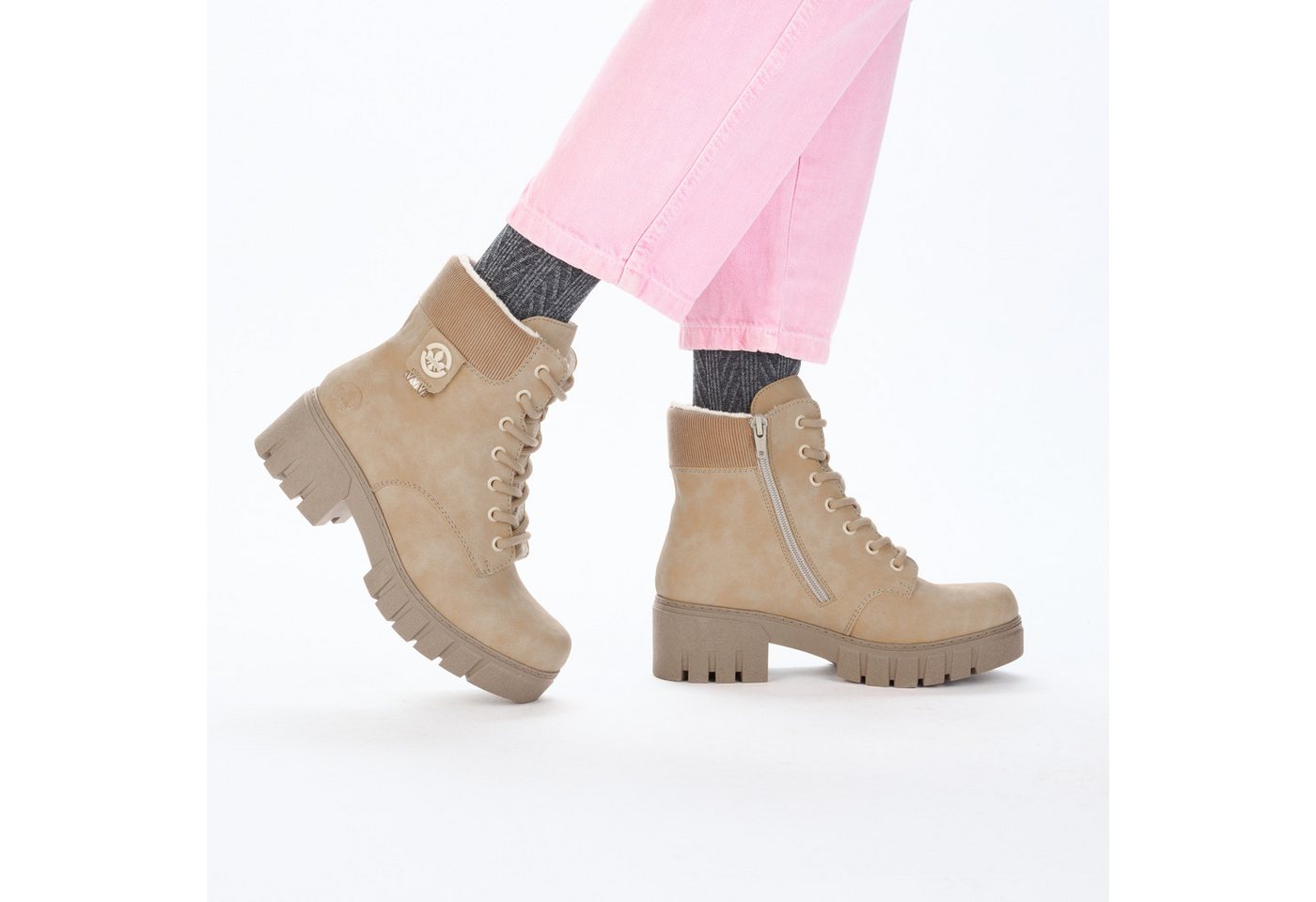 Rieker Schnürboots Schnürstiefelette, Winterboots mit gepolstertem Schaftrand – Bild 3 von 5