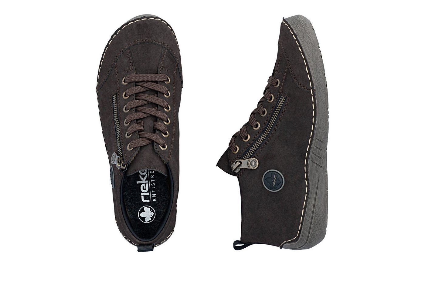 Rieker Schnürboots Sneaker, Schnürschuh, Outdoorschuh mit Reißverschluss – Bild 4 von 5