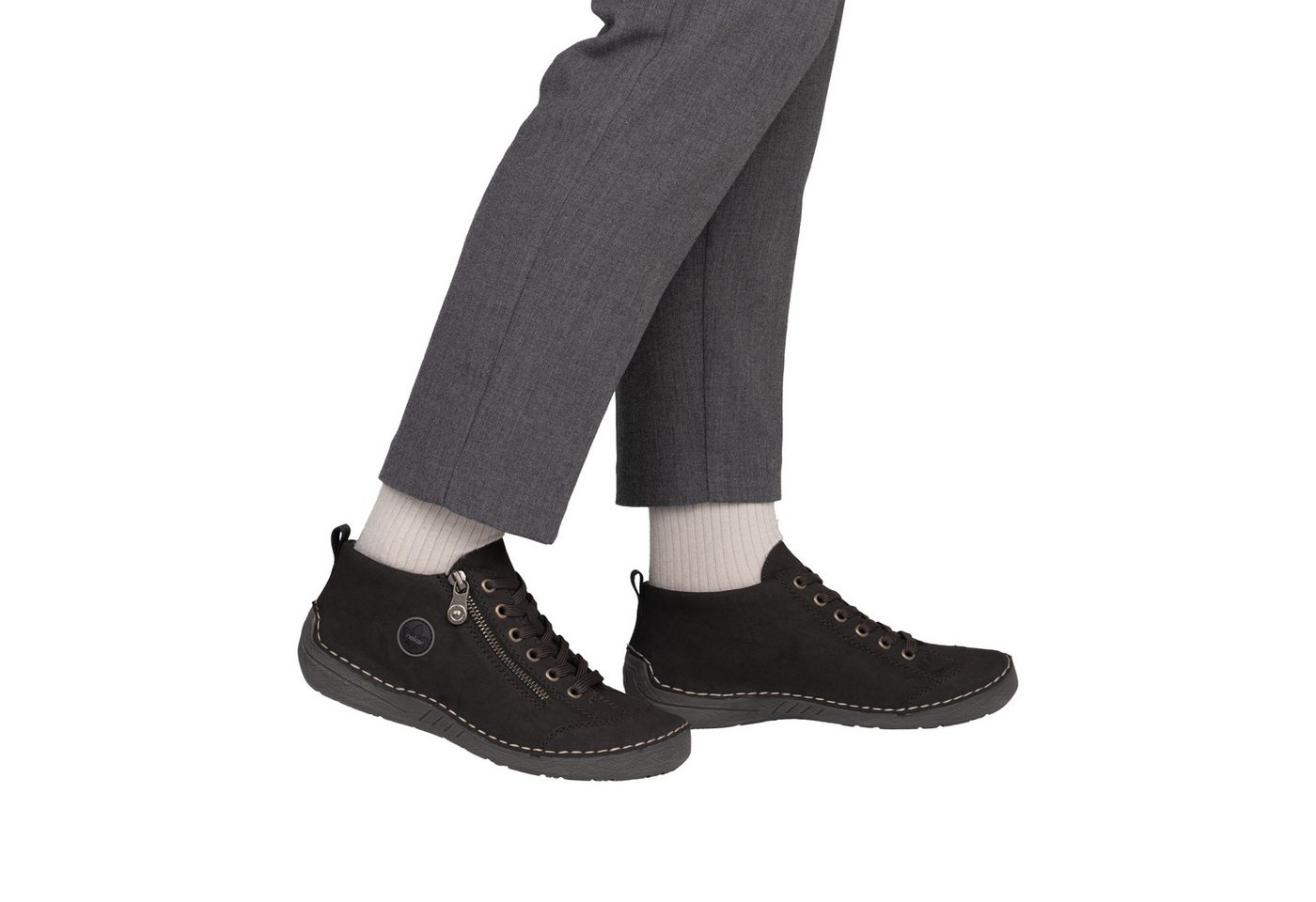 Rieker Schnürboots Sneaker, Schnürschuh, Outdoorschuh mit Reißverschluss – Bild 5 von 5