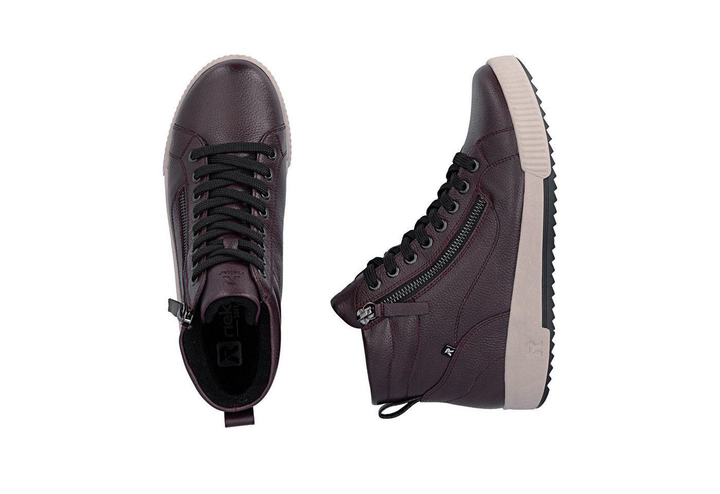 Rieker Schnürboots Stiefelette, High Top Sneaker, Freizeitboots mit Reißverschluss – Bild 2 von 5