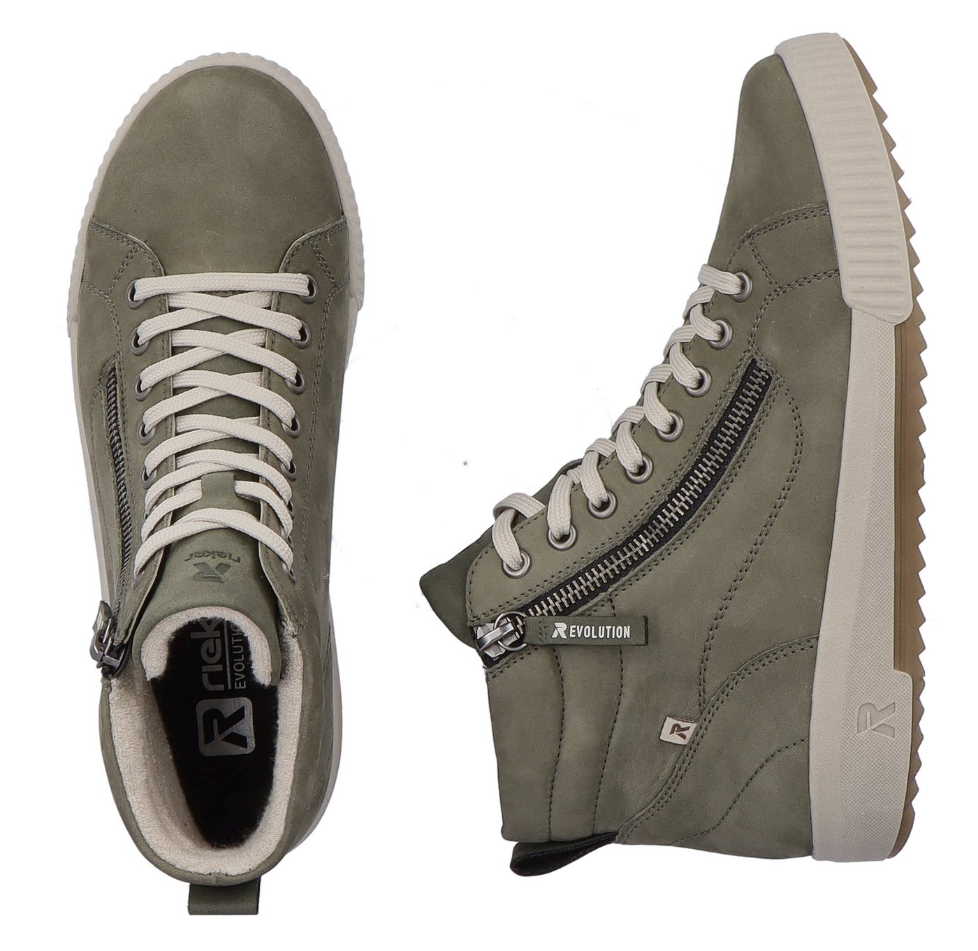 Rieker Schnürboots Stiefelette, High Top Sneaker, Freizeitboots mit Reißverschluss – Bild 3 von 5