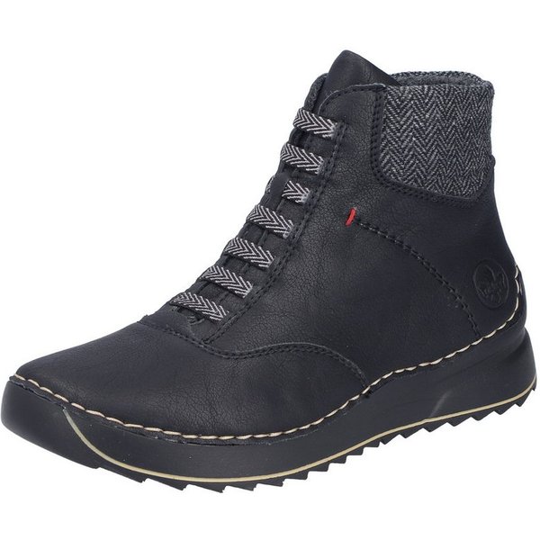 Rieker Schnürboots Stiefelette, Plateauboots mit Profilsohle