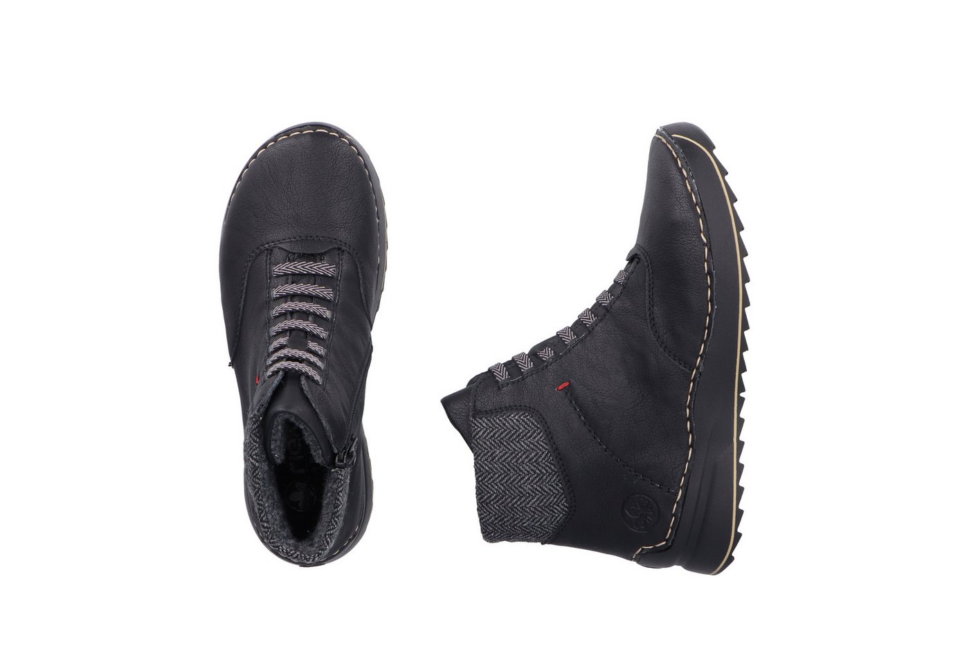 Rieker Schnürboots Stiefelette, Plateauboots mit Profilsohle – Bild 3 von 5