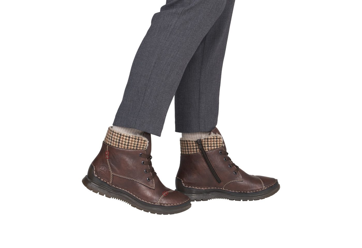 Rieker Schnürboots Winterboots, Keilstiefelette mit Ziersteppung – Bild 2 von 5