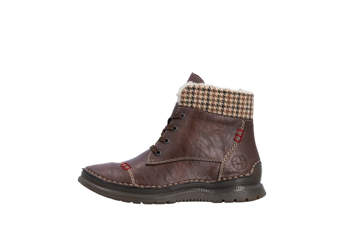 Rieker Schnürboots Winterboots, Keilstiefelette mit Ziersteppung – Bild 4 von 5