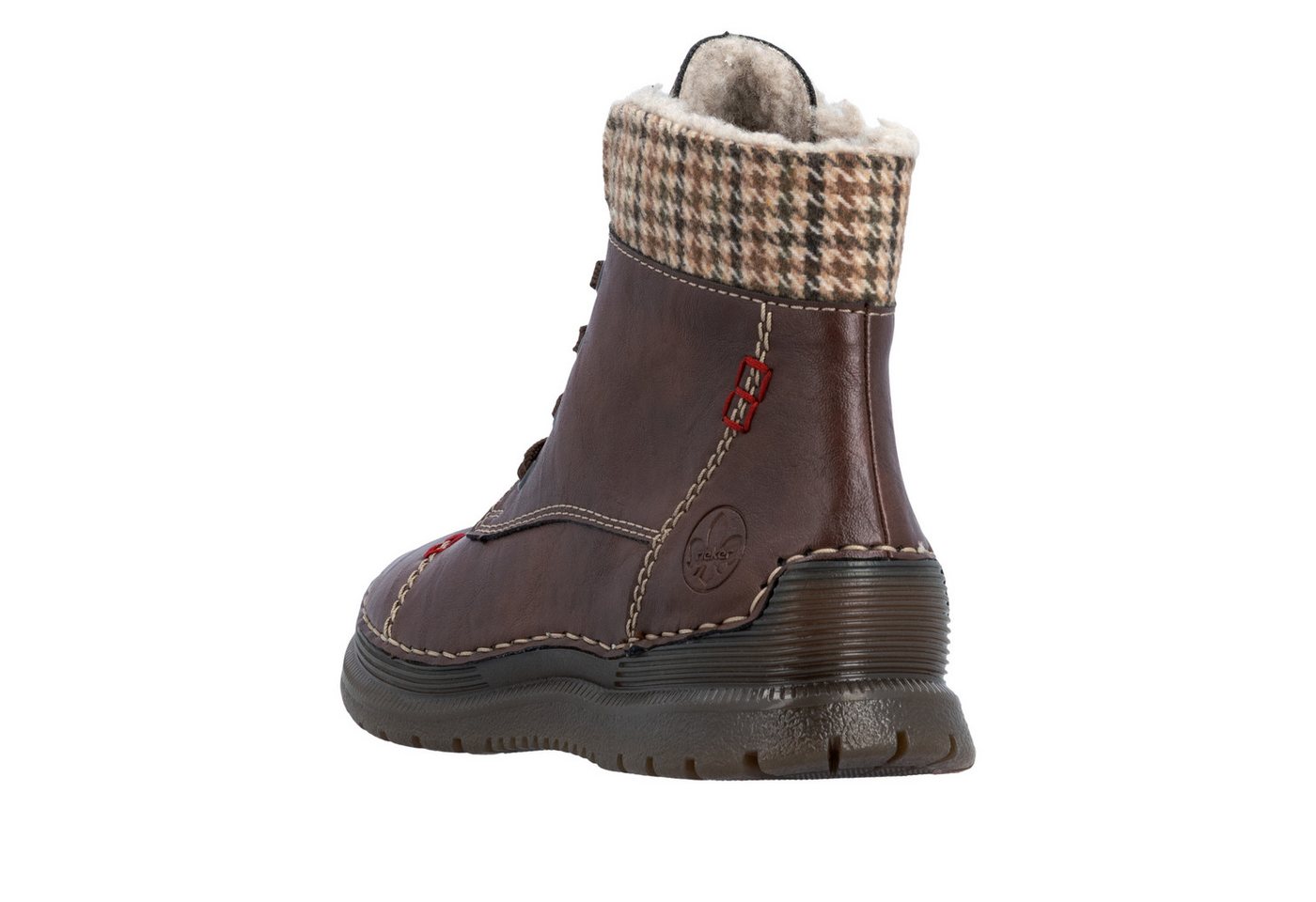 Rieker Schnürboots Winterboots, Keilstiefelette mit Ziersteppung – Bild 5 von 5