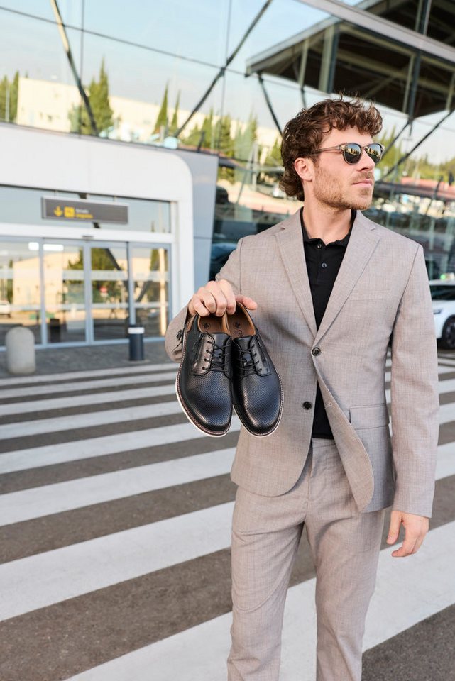 Rieker Schnürschuh Halbschuh, Freizeitsneaker, Casual-Schnürer mit Perforation – Bild 2 von 5