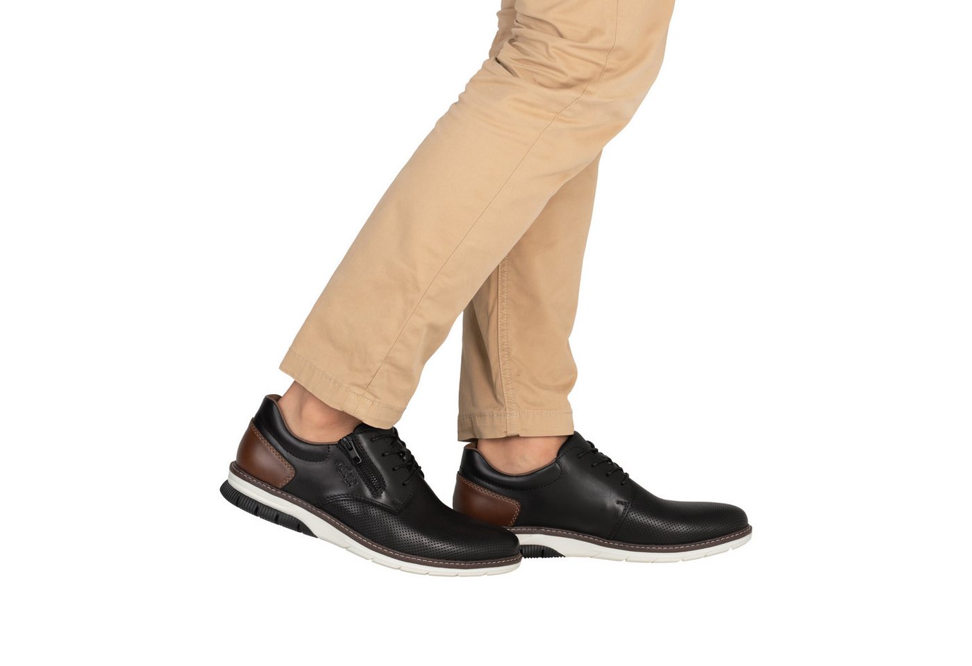 Rieker Schnürschuh Halbschuh, Freizeitsneaker, Casual-Schnürer mit Perforation – Bild 4 von 5