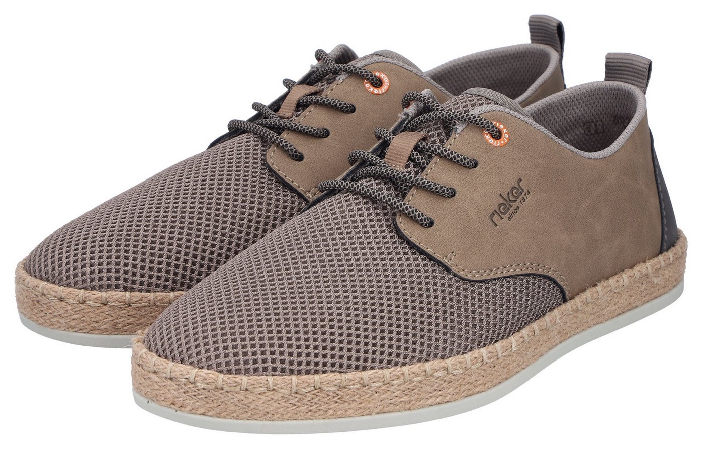 Rieker Schnürschuh Halbschuh, Sneaker, Schnürer mit Bastumrahmung an der Laufsohle – Bild 4 von 5