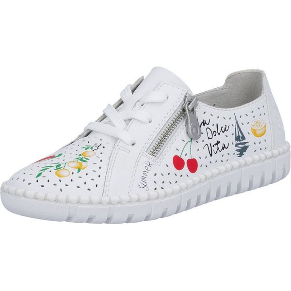 Rieker Schnürschuh Sneaker, Halbschuh, Schnürer mit sommerlichem Motiv-Druck