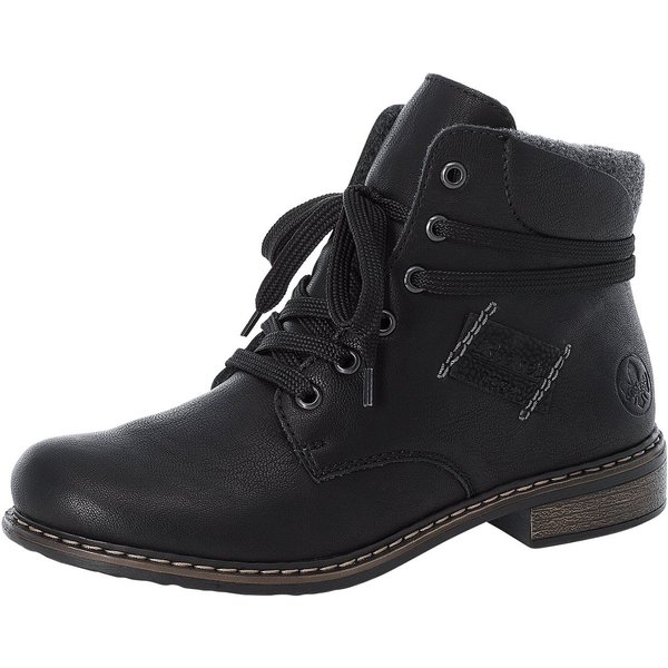 Rieker Schnürstiefelette, Schnürboots, Blockabsatz, mit gepolstertem Schaftabschluss