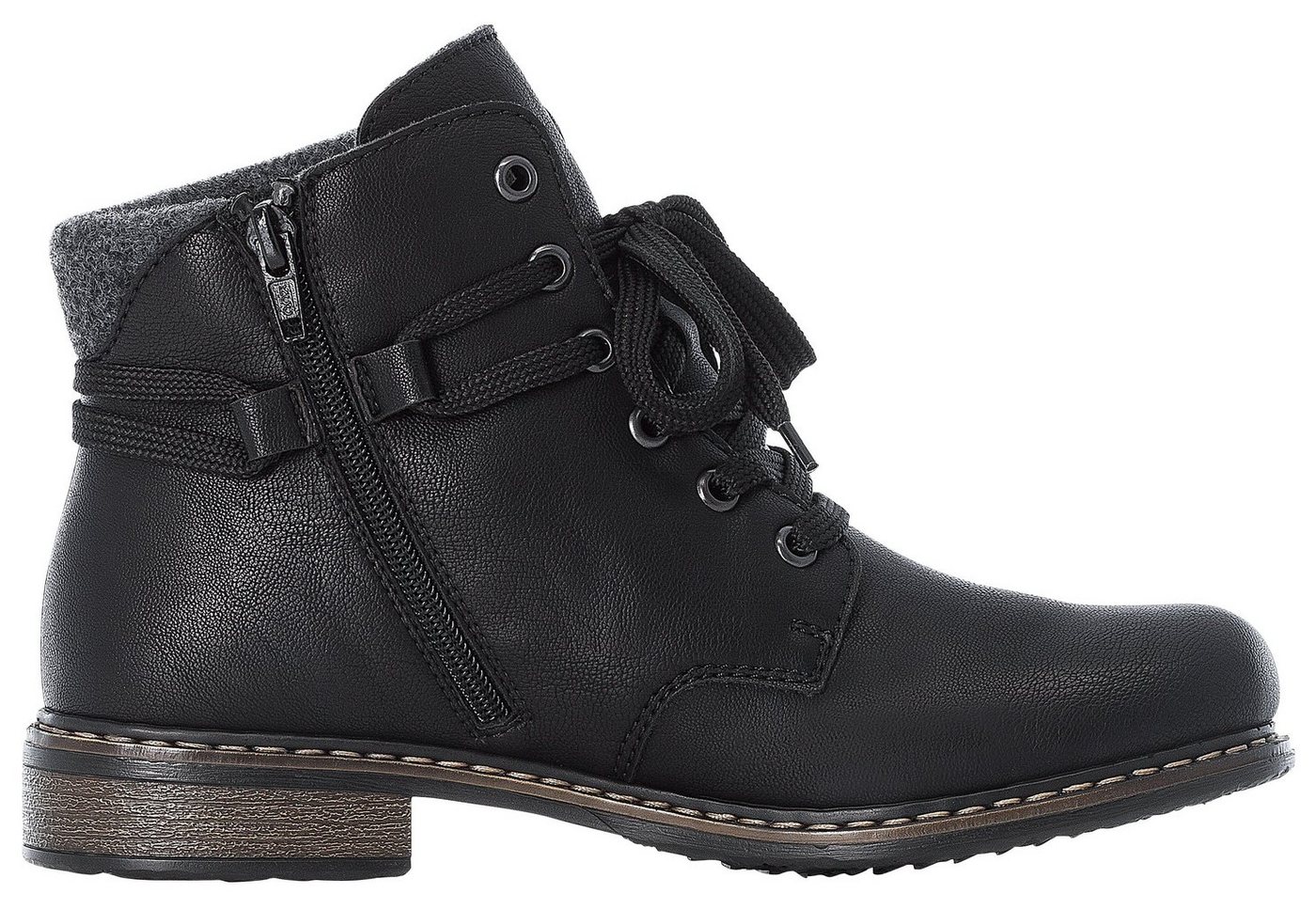 Rieker Schnürstiefelette, Schnürboots, Blockabsatz, mit gepolstertem Schaftabschluss – Bild 5 von 5