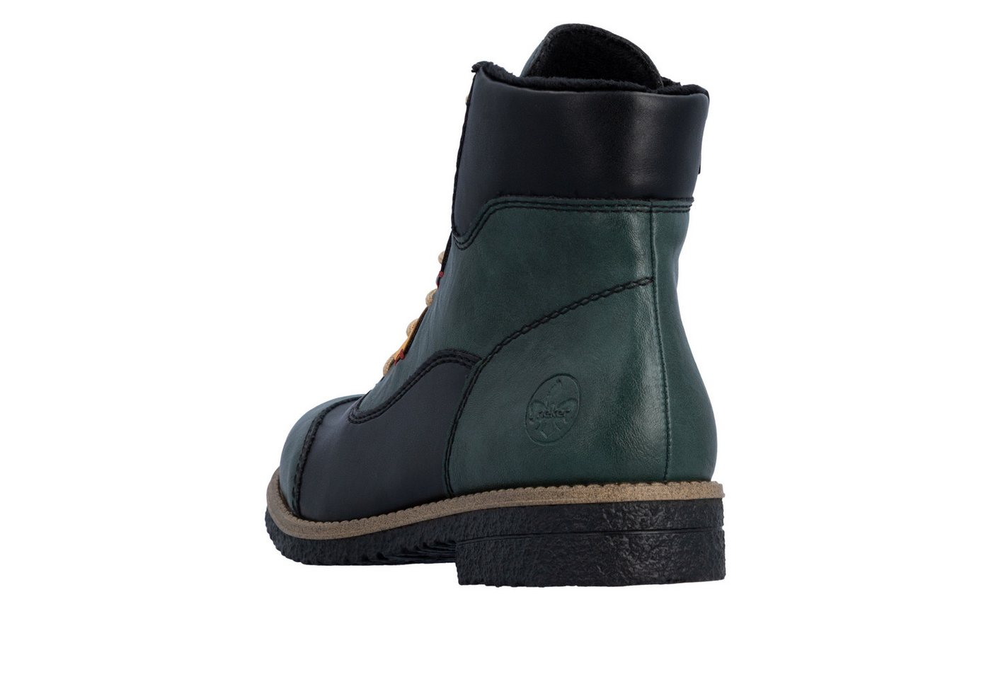 Rieker Schnürstiefelette Boots, Schnürboots, Blockabsatz mit bunten Applikationen – Bild 5 von 5