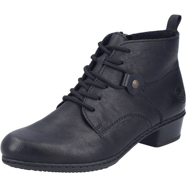 Rieker Schnürstiefelette Schnürboots, Blockabsatz, mit Logoprägung an der Ferse