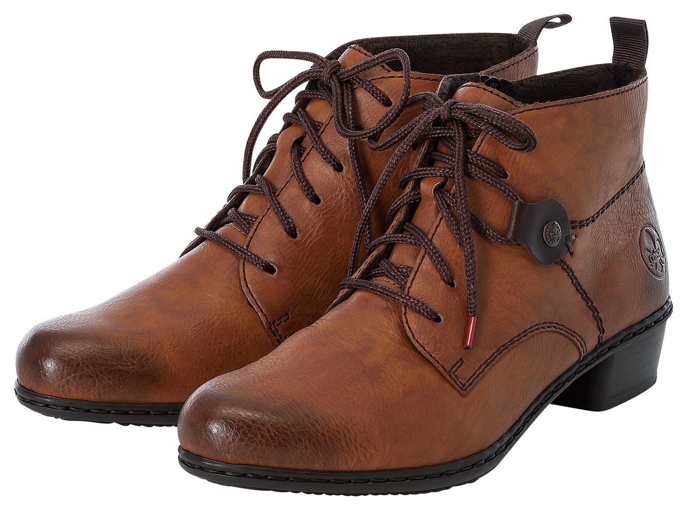 Rieker Schnürstiefelette Schnürboots, Blockabsatz, mit Logoprägung an der Ferse – Bild 3 von 5