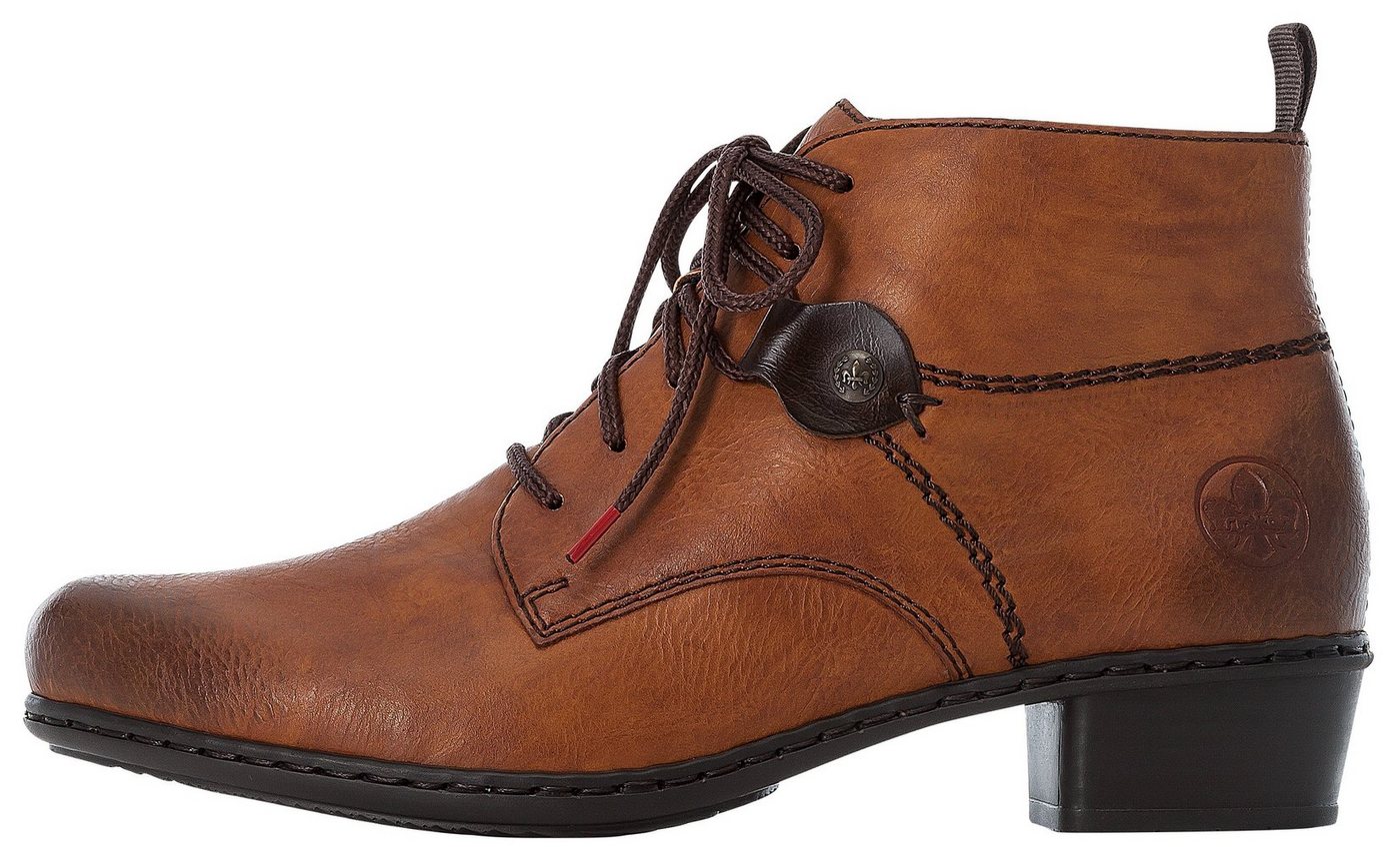 Rieker Schnürstiefelette Schnürboots, Blockabsatz, mit Logoprägung an der Ferse – Bild 4 von 5